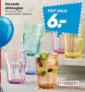 Farvede drikkeglas