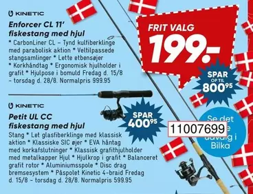 Enforcer CL 11' fiskestang med hjul, Petit UL CC fiskestang med hjul