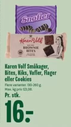 Karen - Småkager, Bites, Kiks, Vafler, Flager eller Cookies