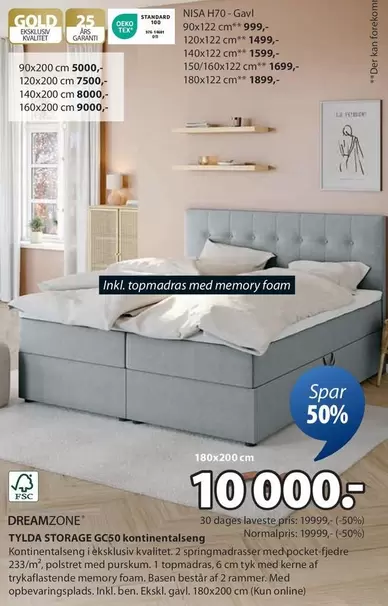 TYLDA STORAGE GC50 kontinentalseng
