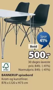 BANNERUP spisebord