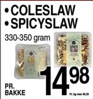 COLESLAW or SPICYSLAW