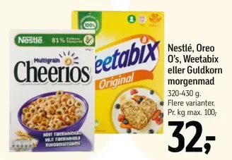 Oreo O's, Weetabix eller Guldkorn morgenmad