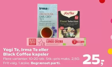 Te, Irma Te eller Black Coffee kapsler