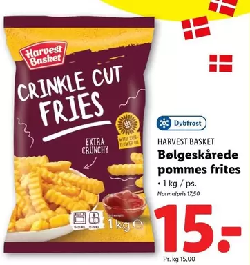 Bølgeskårede pommes frites