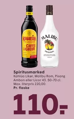 Malibu - Kahlúa Likør,  Rom, Pisang Ambon eller Licor 43