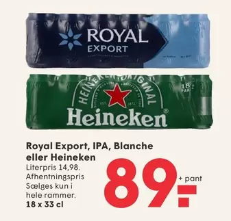 Export, IPA, Blanche eller Heineken