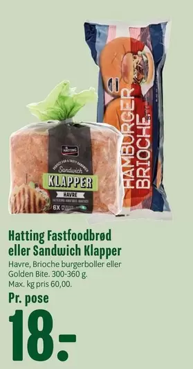 Fastfoodbrød eller Sandwich Klapper