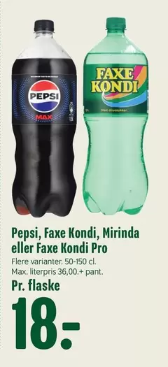 Pepsi - Faxe Kondi, Mirinda eller Faxe Kondi Pro