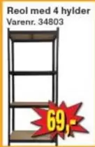 Reol med 4 hylder