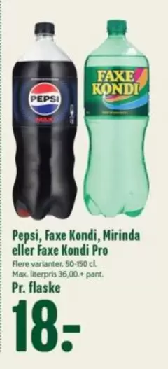 Pepsi - Faxe Kondi, Mirinda eller Faxe Kondi Pro