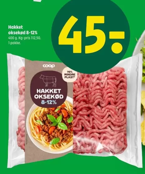 Hakket oksekød 8-12%