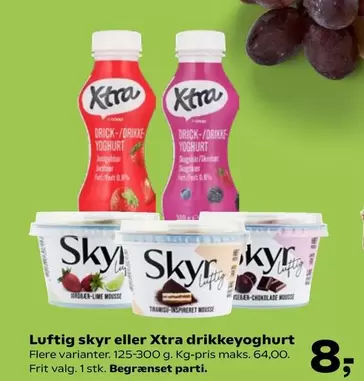 Luftig skyr eller Xtra drikkeyoghurt