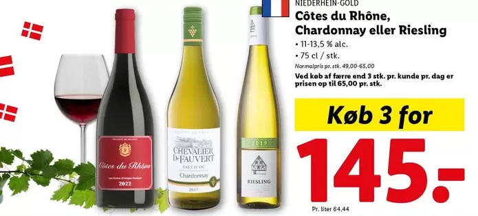Côtes du Rhône, Chardonnay eller Riesling