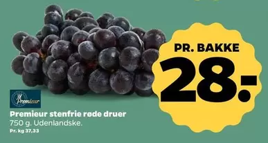 stenfrie røde druer