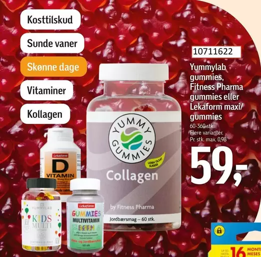 Yummylab gummies, Fitness Pharma gummies eller Lekaform maxi/ gummies