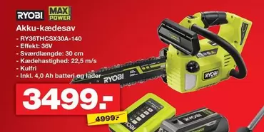 Ryobi - Akku-kædesav RY36THCSX30A-140