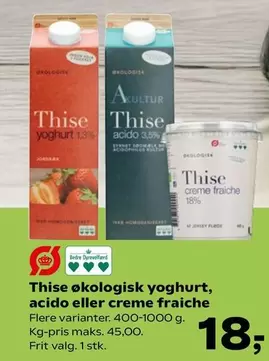 økologisk yoghurt, acido eller creme fraiche