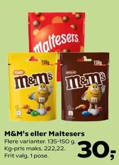 M&M's eller Maltesers