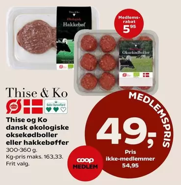 dansk økologiske oksekødboller eller hakkebøffer