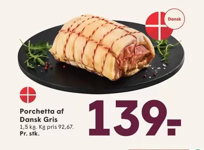 Porchetta af Dansk Gris