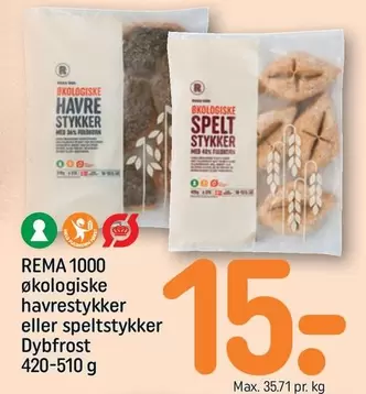 økologiske havrestykker eller speltstykker