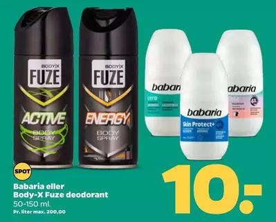 Babaria eller Body-X Fuze deodorant