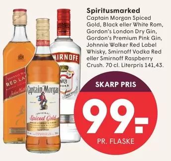 Red - Spiced Gold, Black eller White Rom, London Dry Gin, Premium Pink Gin,  Label Whisky, Vodka  eller Raspberry Crush