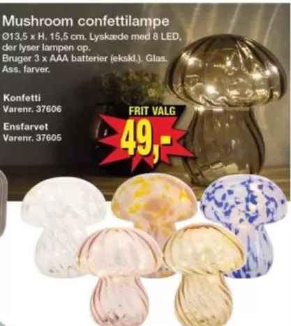 Mushroom confettilampe