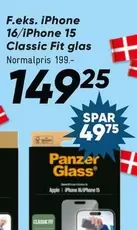 iPhone 16/iPhone 15 Classic Fit glas
