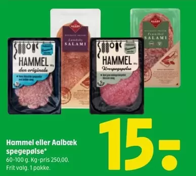 Den - Hammel eller Aalbæk spegepølse