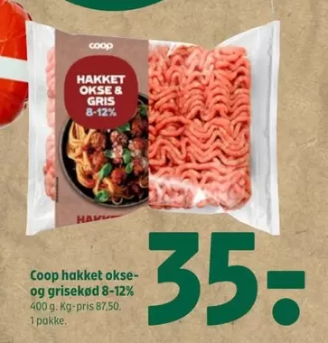 hakket okse- og grisekød 8-12%