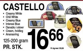 Chili - Creamy White,  White, Creamy Blue, Intense Blue, Danablu i skiver, Cream, hvidløg, Ananasring