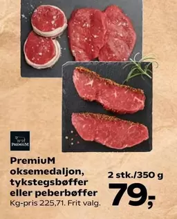 oksemedaljon, tykstegsbøffer eller peberbøffer