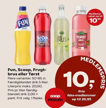 Scoop, Frugt-brus eller Tørst