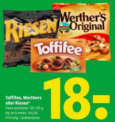 Toffifee, Werthers eller Riesen
