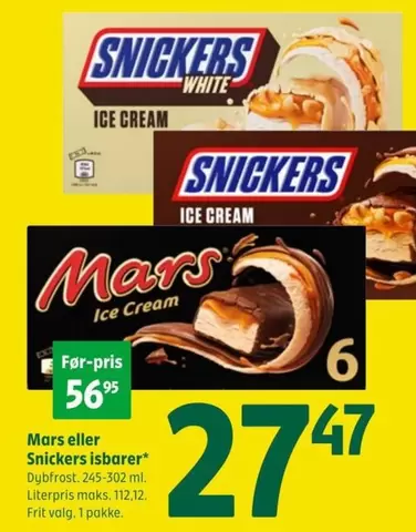 Mars eller Snickers isbarer