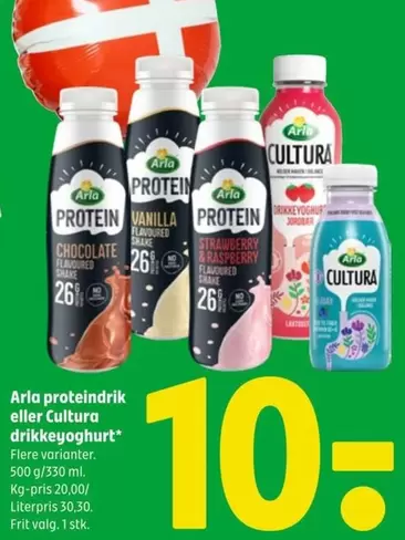 Arla - proteindrik eller Cultura drikkeyoghurt