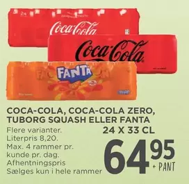 Coca Cola - COCA-COLA, COCA-COLA ZERO, TUBORG SQUASH ELLER FANTA