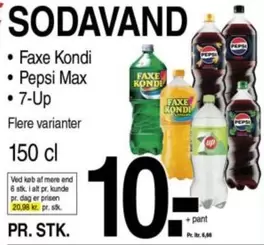 Faxe -  Kondi, Pepsi Max, 7-Up