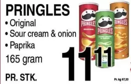 Original, Sour cream & onion, Paprika
