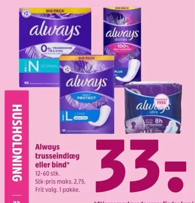 trusseindlæg eller bind