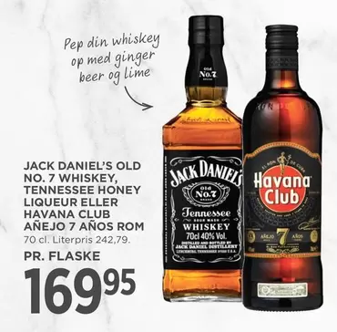 Honey - NO. 7 WHISKEY, TENNESSEE HONEY LIQUEUR ELLER AÑEJO 7 AÑOS ROM