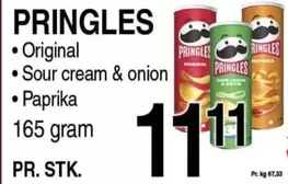 Original, Sour cream & onion, Paprika