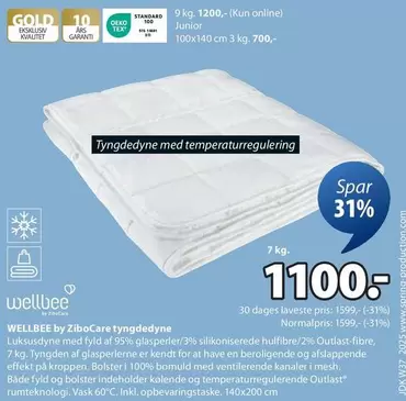 Tyngdedyne med temperaturregulering