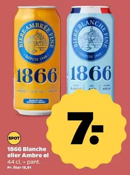 1866 Blanche eller Ambre øl