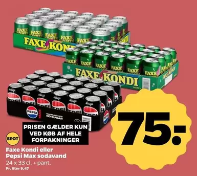 Faxe -  Kondi eller Pepsi Max sodavand