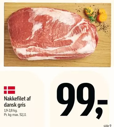 Nakkefilet af dansk gris