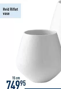Hvid Riflet vase