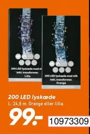 Orange - 200 LED lyskæde
